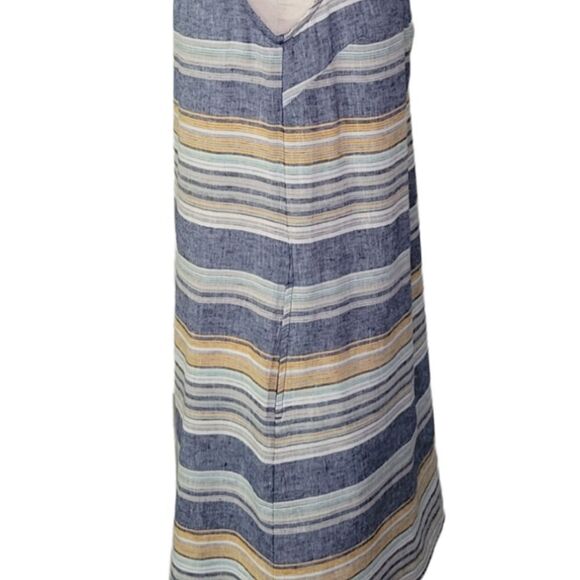 Beachlunchlounge Leandrina Lake Blue Striped Shirt Dress Size S Petite - Picture 3 of 6